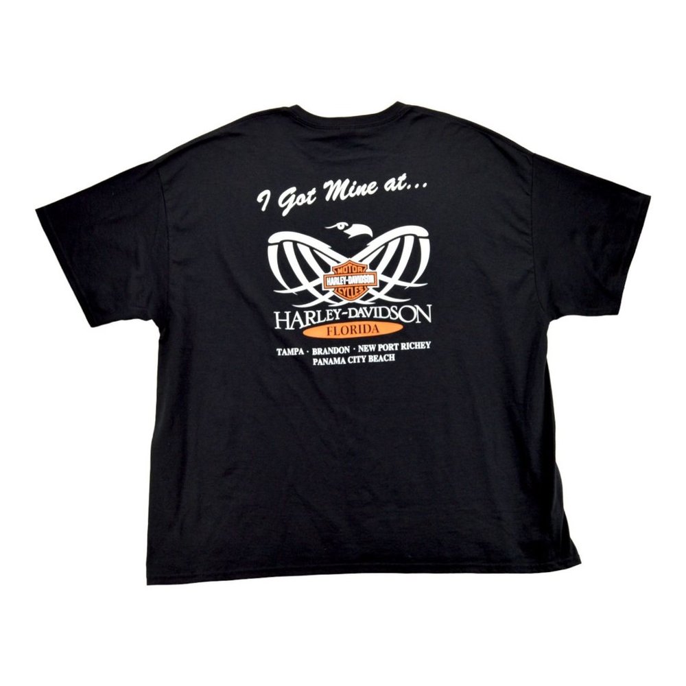 Harley-Davidson Of Florida 3XL T-Shirt,Black w/Orange,White,& Gray Eagle